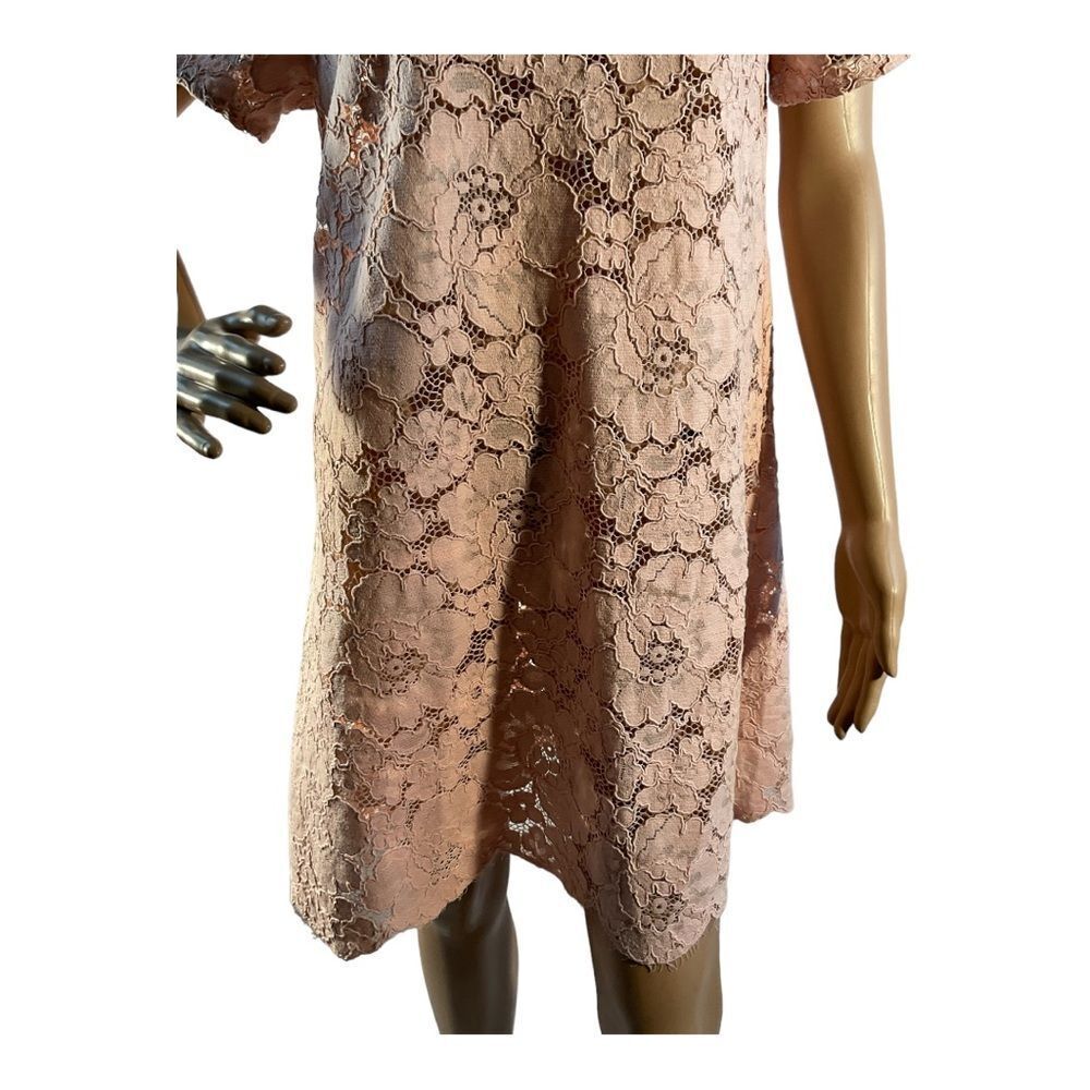 BCBG MAXAZRIA Women’s Size Small Pale Pink Diane Oversized Lace Knee Dress - Picture 3 of 12